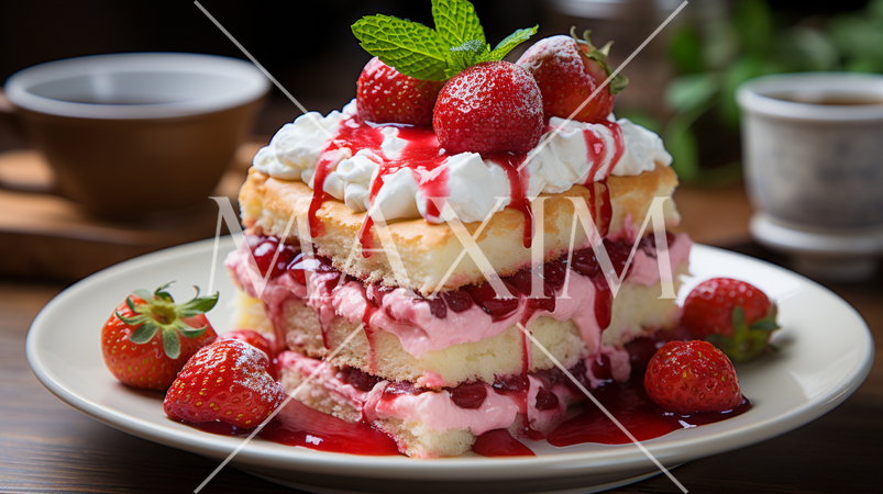 イチゴがたっぷりのったケーキ