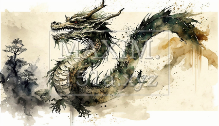 龍の水彩画