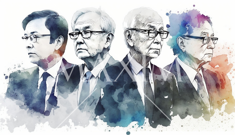 コーポレート・ガバナンス：歴代の経営層が自信を持って前を向いて歩いていることで表現