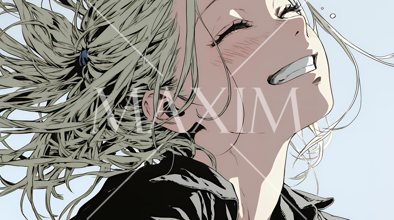 声をあげて大笑いする若い女性