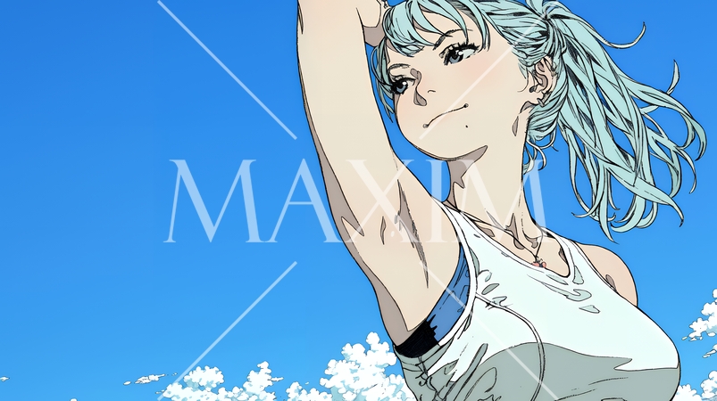 タンクトップを着た健康的な若い女性