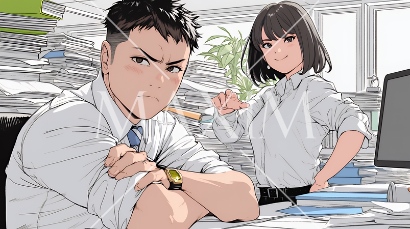 ミスした部下を叱責している上司