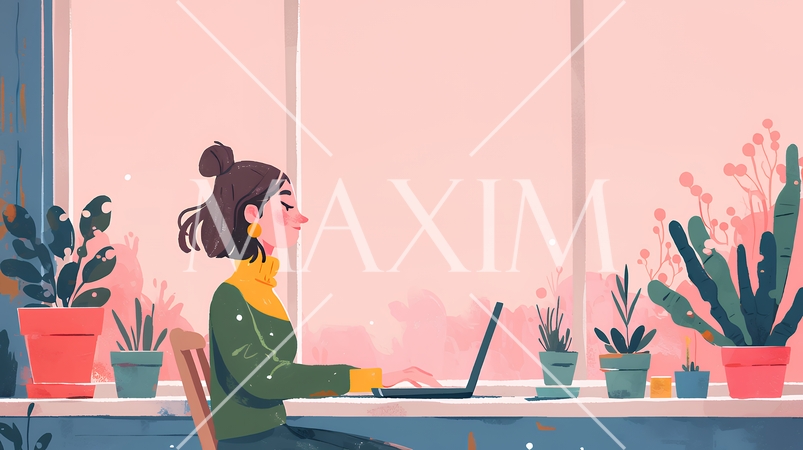 テレワーク／リモートワーク（場所に縛られない働き方）（POPな表現）