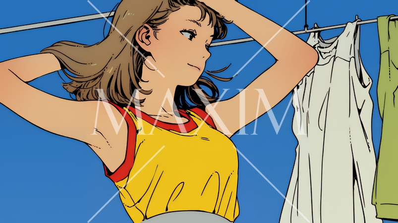 タンクトップを着た健康的な若い女性