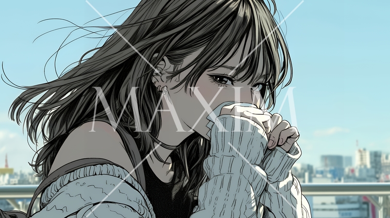 咳き込んでいる体調の悪そうな若い女性