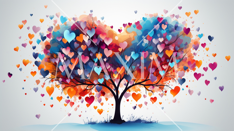 ハートがいっぱいの愛が実る木