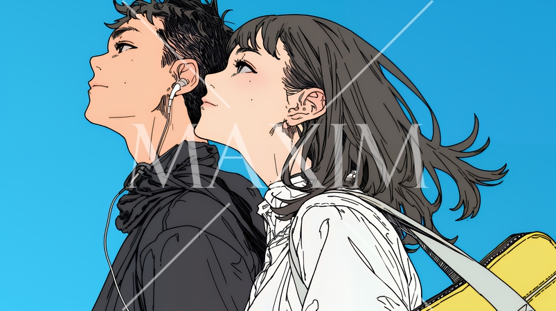 希望に満ちたライフスタイルを過ごす若いカップル：未来を見つめている