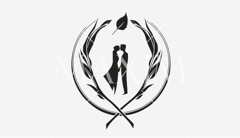 結婚式のイメージ：誓いのキスをイメージしたシンボルデザイン