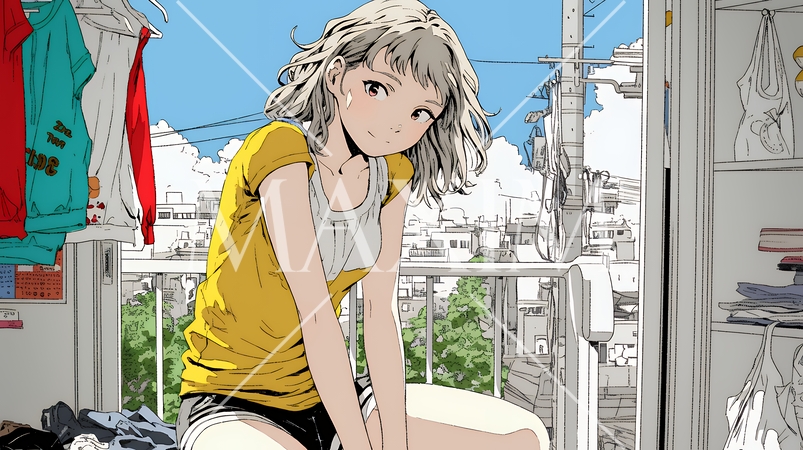 着ていく服をクローゼットから選ぶ若い女性