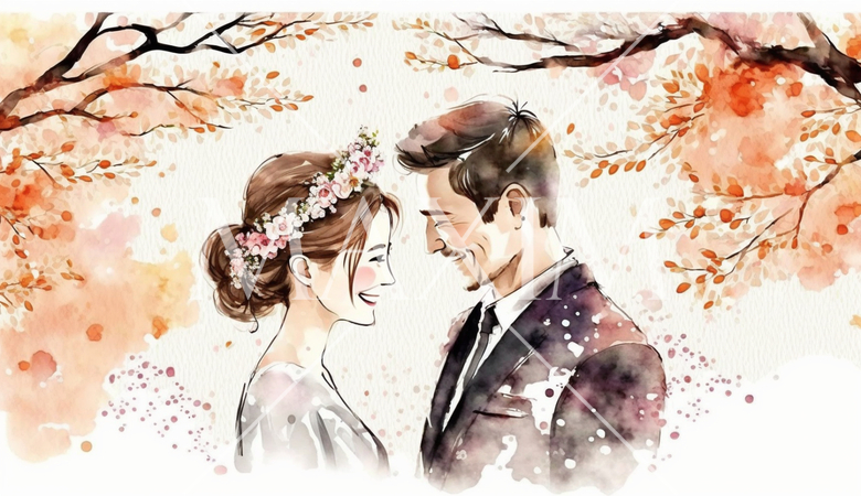 新郎新婦のツーショットポートレート