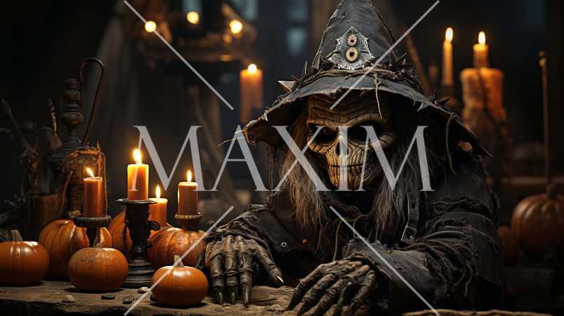 ハッピー・ハロウィンの絵：ちょっと怖いムードの精緻CG