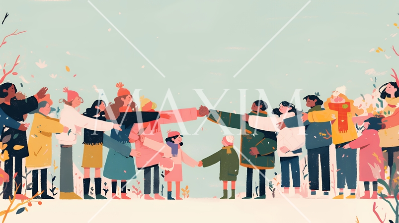 ダイバーシティ＆インクルージョン（多様性と包摂性）（シンプルな色使い）（POPな表現）