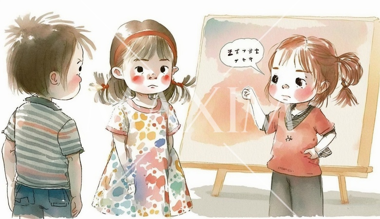 子供達のちょっとした諍い：口達者なおませな女の子