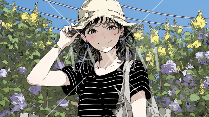 笑顔一杯の若い女性