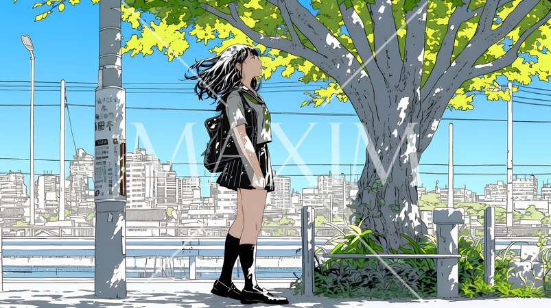 未来に向かって歩き出す女子高生