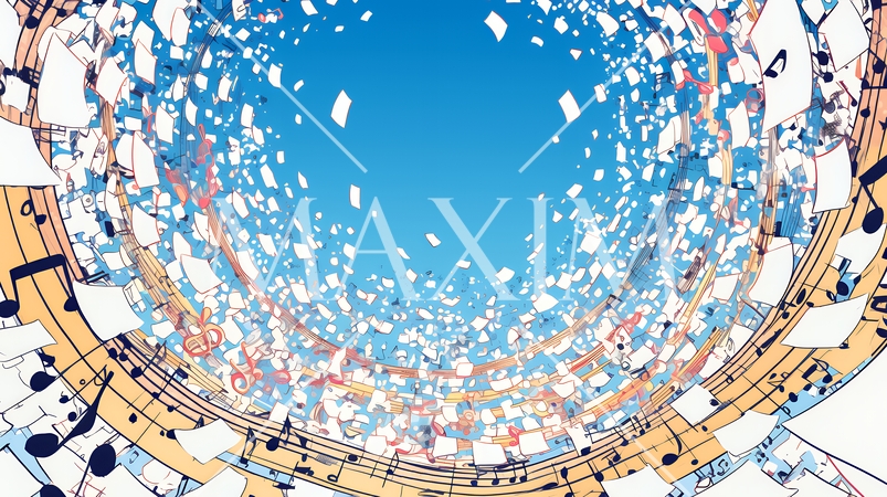 音符など音楽記号をテーマにした背景画像