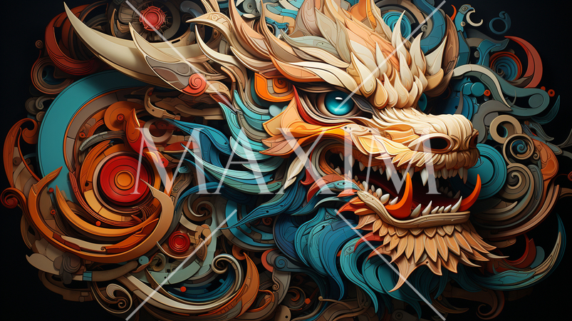 龍のキュービズム的な表現