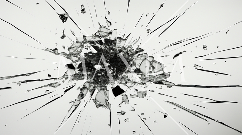 弾痕：ガラスに命中した銃弾の跡