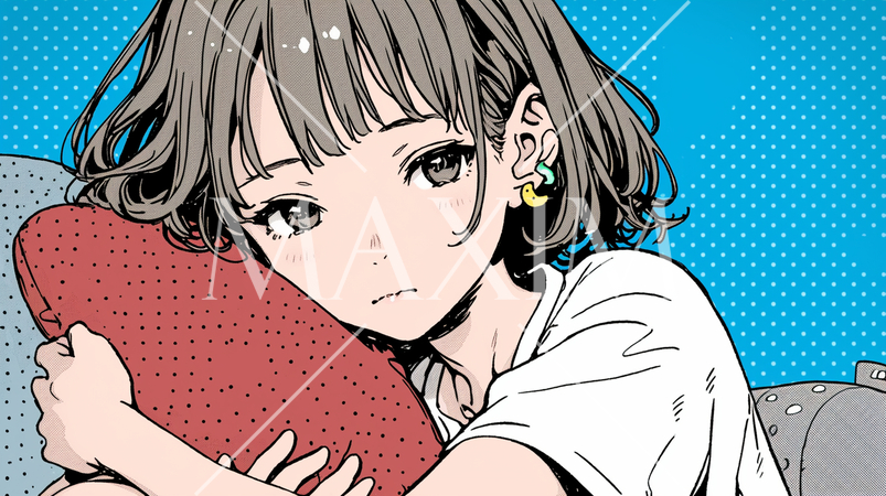 暑い夏の午後、寝落ちしそうな若い女性