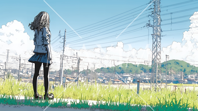 未来に向かって歩き出す女子高生