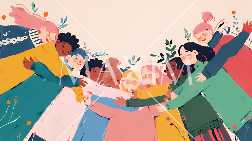 ダイバーシティ＆インクルージョン（多様性と包摂性）（シンプルな色使い）（POPな表現）