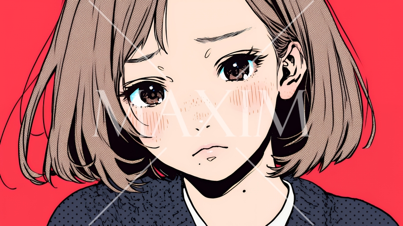 嫉妬の表情を浮かべる若い女性