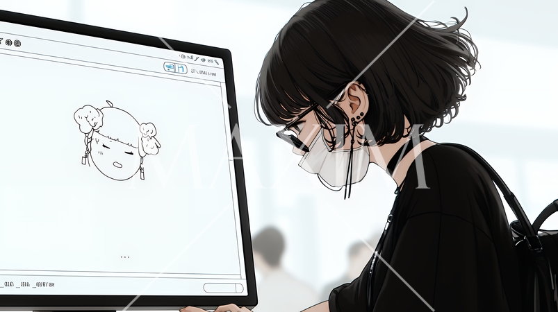 ものすごく要領の悪いユーザーインターフェースに戸惑っているユーザー（シンプルな色使い）