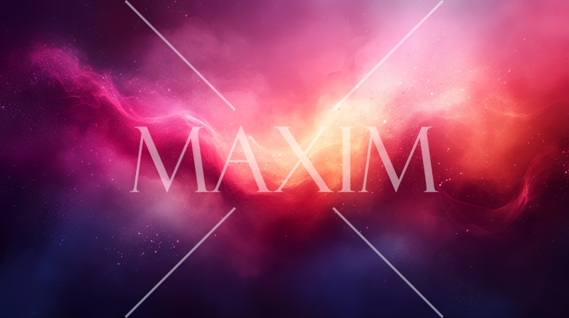 散光星雲：赤と黒の流れる雲と星空の背景