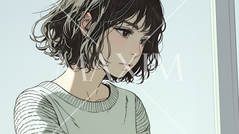 罪悪感に苛まれ、深く反省する若い女性