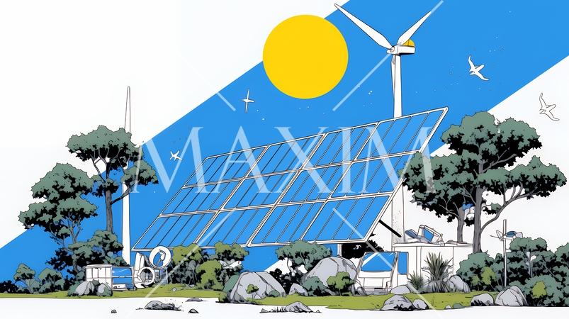 ESG経営とサステナビリティのビジネスコンセプト｜環境・社会・ガバナンスを表す企業向けイラスト