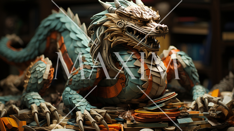 龍のロボット風のイラスト