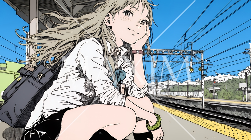 電車で通学している女子高生