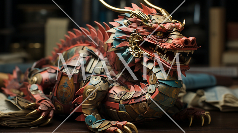 龍のロボット風のイラスト