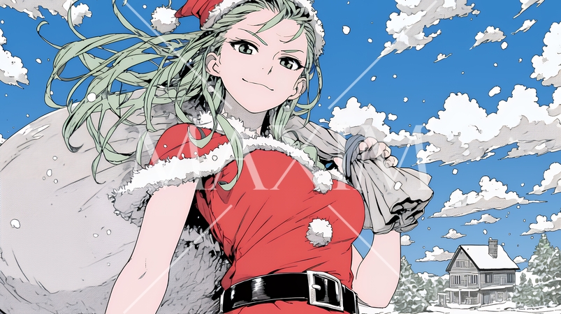 女性のサンタクロース（サンタのコスプレイヤー）