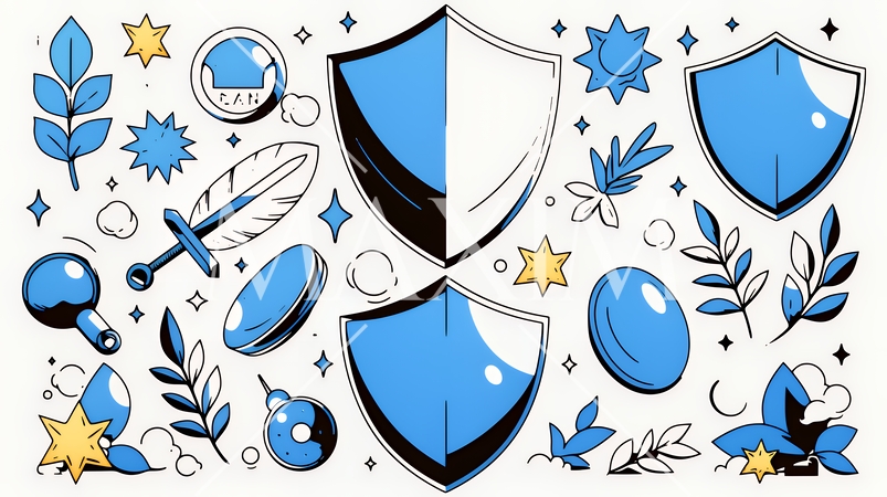 サイバーセキュリティ対策の重要性｜ロックとシールドで守る情報保護のビジネスバナー素材