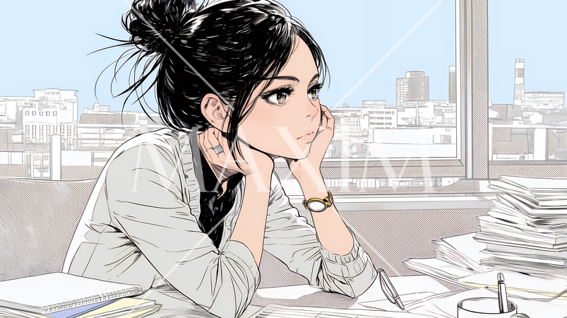 迷いに囚われ、決断できないビジネスウーマン