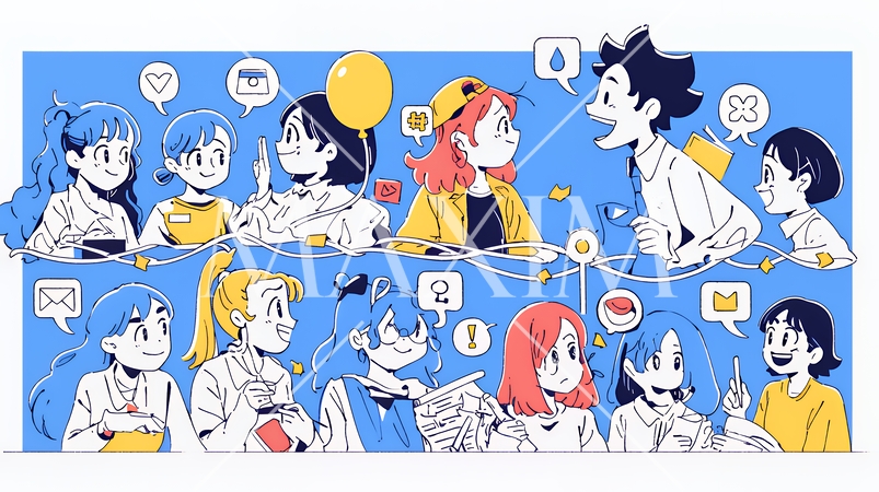 人材育成と社員研修のビジネスコンセプト｜学び成長するビジネスパーソンのイラスト素材