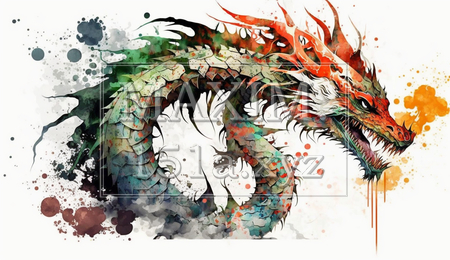龍の水彩画