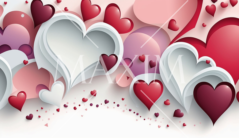 ハートがいっぱいのコピースペースのあるカラフルな背景