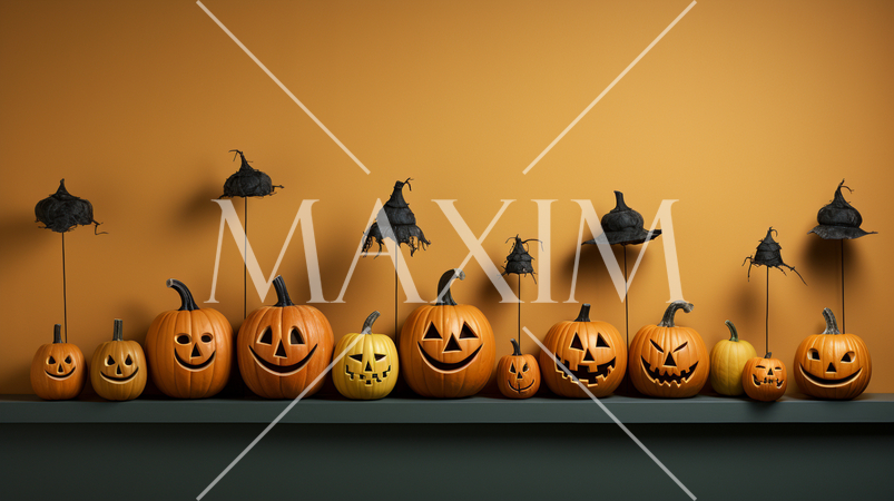 ハロウィンの基本的要素を捉えたミニマルアート（minimalism）な表現：精緻CG