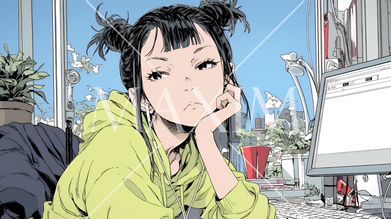 口をとがらせて不機嫌そうな顔をしている若い女性