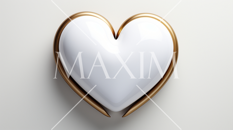 ハートの形の立体（3D）オブジェクトの白背景イラスト