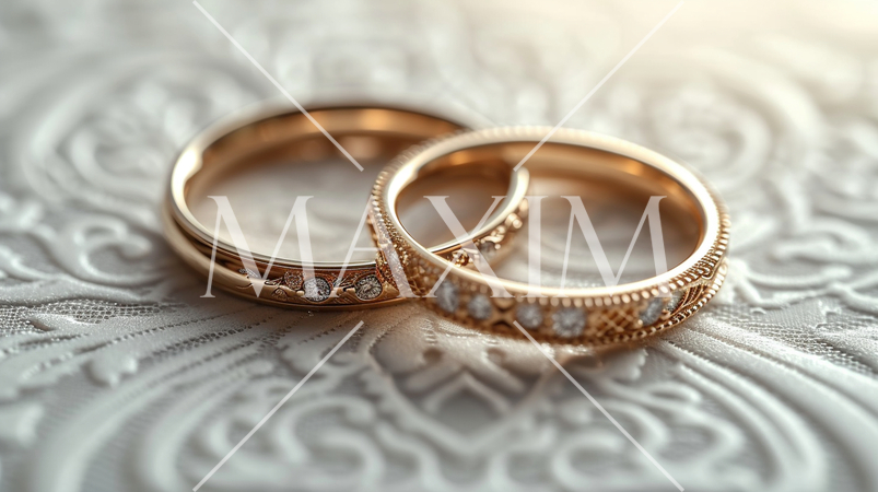 結婚式のイメージ：ペアの結婚指輪（精緻CG）