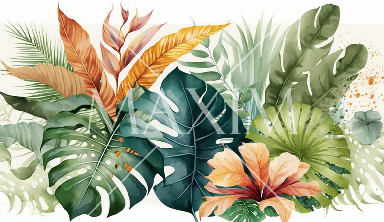 色々な熱帯植物の水彩画