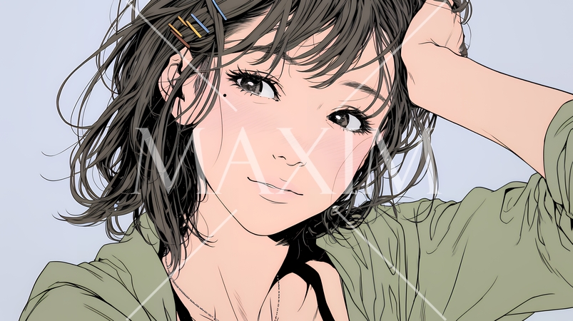 気恥ずかしそうに頭をかき、ごまかすような仕草を見せる若い女性