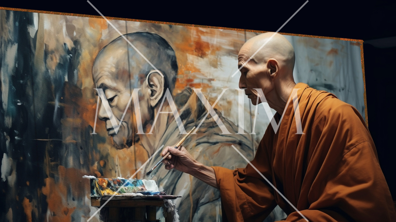 自画自賛：『坊主が屏風に上手に坊主の絵を描いた』で表現