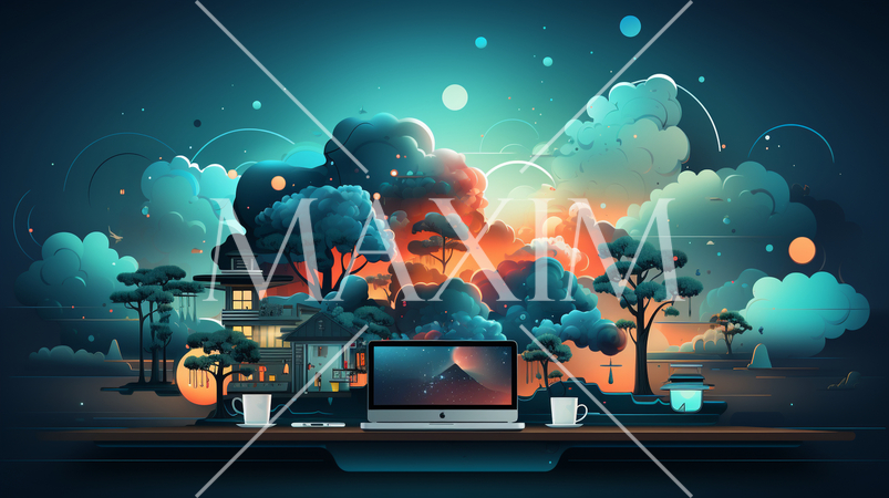 在宅勤務の抽象的イメージ