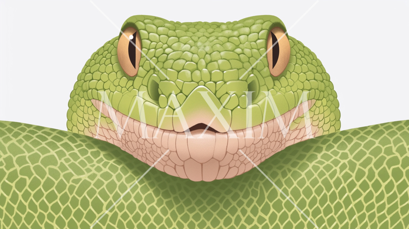 コピーテキストスペースがふんだんにある蛇のイラスト