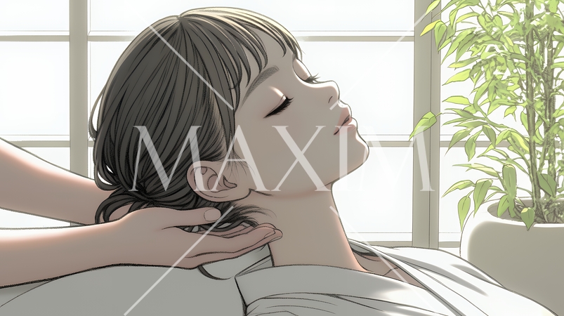 リゾートスパでエステ・マッサージを受けている女性