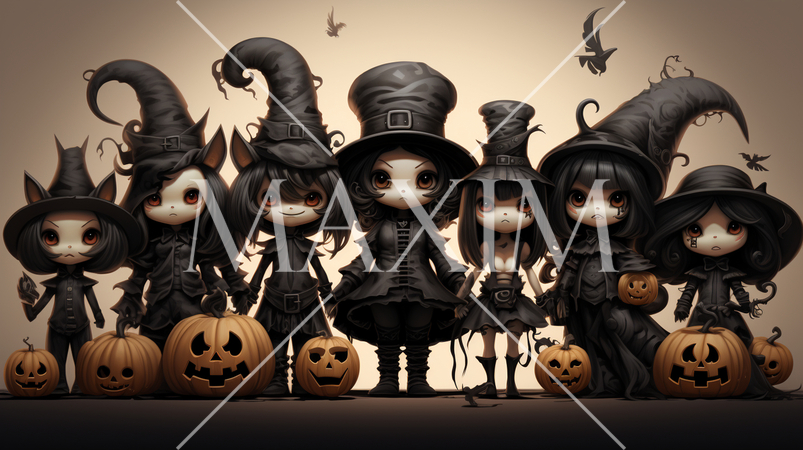 少し怖くてかわいらしいハロウィン用のイラスト